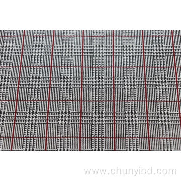 Red Checkered Jacquard Fabric In Black And White
